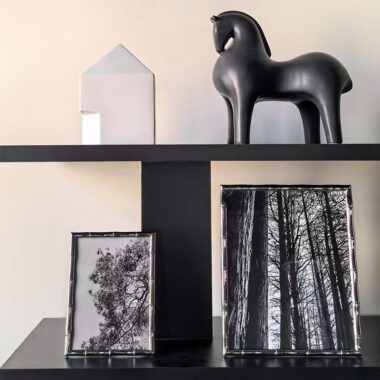 Custom bamboo-style minimalist luxury metal picture frame décor