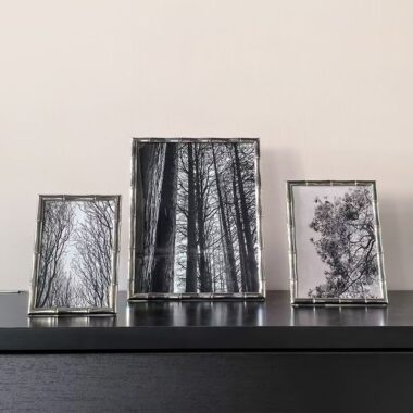 Custom bamboo-style minimalist luxury metal picture frame décor
