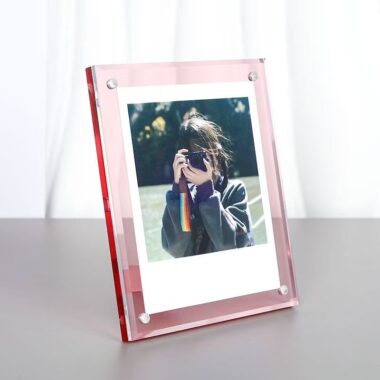 Clear transparent acrylic frame for clean tabletop display