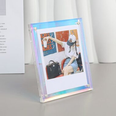 Clear transparent acrylic frame for clean tabletop display