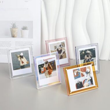 Clear transparent acrylic frame for clean tabletop display