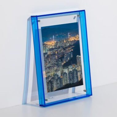 Custom transparent color acrylic frame for desktop and wall use