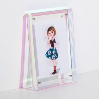 Custom transparent color acrylic frame for desktop and wall use