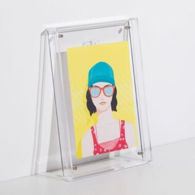 Custom transparent color acrylic frame for desktop and wall use