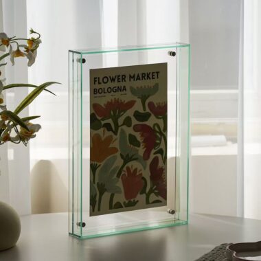 Custom acrylic frame for desktop and wall advertising poster display