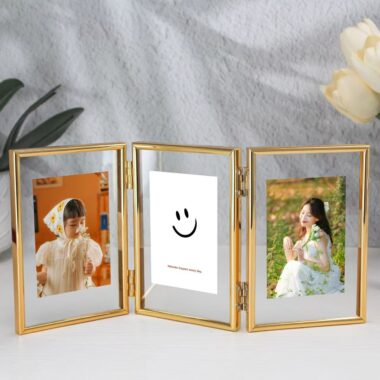 Custom foldable modular minimalist metal picture frame display