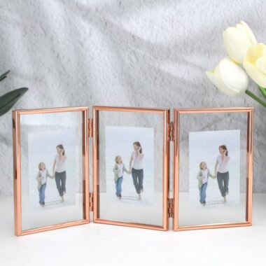 Custom foldable modular minimalist metal picture frame display