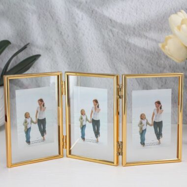 Custom foldable modular minimalist metal picture frame display