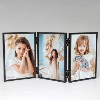 Custom foldable modular minimalist metal picture frame display