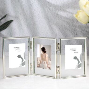 Custom foldable modular minimalist metal picture frame display