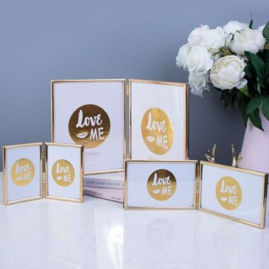 Custom gold luxury minimalist metal picture frame display