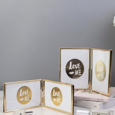 Custom gold luxury minimalist metal picture frame display