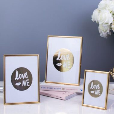 Custom gold luxury minimalist metal picture frame display