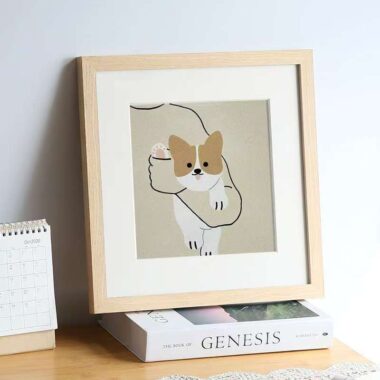 Custom square wood wall-mounted frame for home décor display