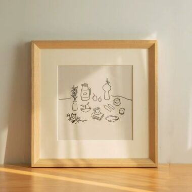 Custom square wood wall-mounted frame for home décor display