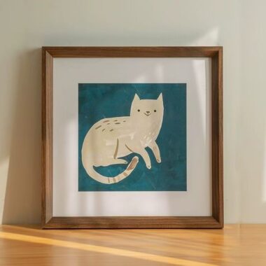 Custom square wood wall-mounted frame for home décor display