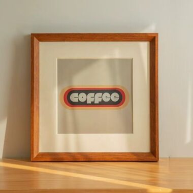 Custom square wood wall-mounted frame for home décor display