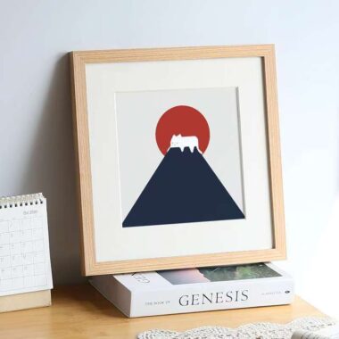 Custom square wood wall-mounted frame for home décor display