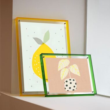 Custom transparent colored acrylic frame for modern display