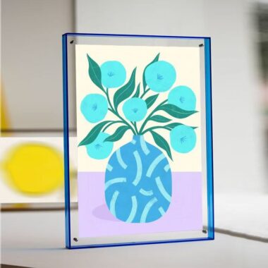 Custom transparent colored acrylic frame for modern display