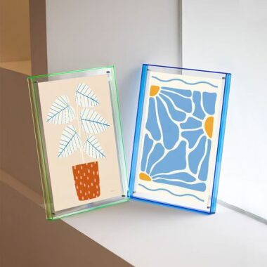 Custom transparent colored acrylic frame for modern display