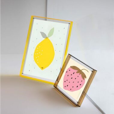 Custom transparent colored acrylic frame for modern display