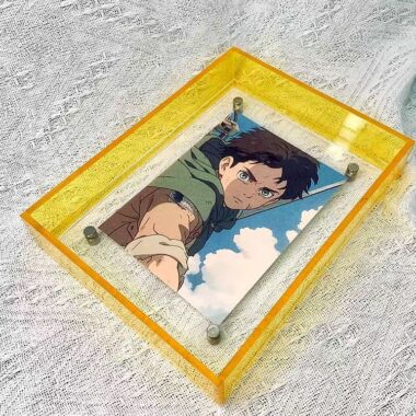 Custom transparent colored acrylic frame for creative display