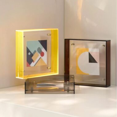 Custom transparent colored acrylic frame for creative display