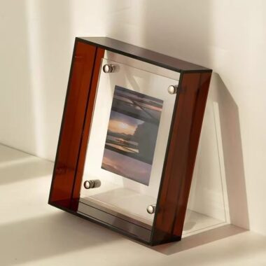 Custom transparent colored acrylic frame for creative display