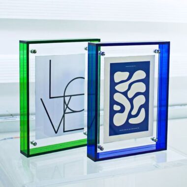 High-quality colored acrylic frame for modern desktop display