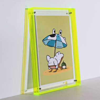 High-quality colored acrylic frame for modern desktop display