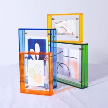 High-quality colored acrylic frame for modern desktop display