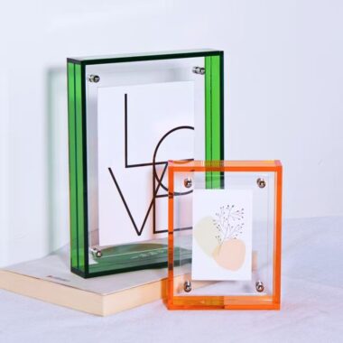 High-quality colored acrylic frame for modern desktop display