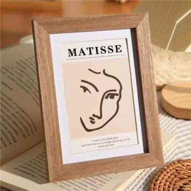 Indoor solid wood picture frame for desktop and wall display