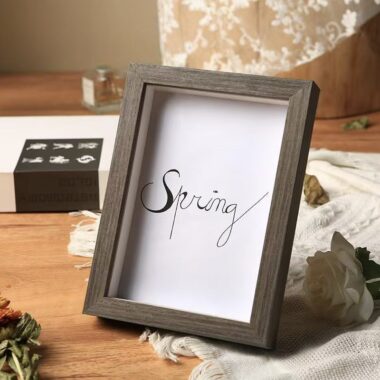 Indoor solid wood picture frame for desktop and wall display