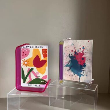 L-shaped double-sided transparent colored acrylic display frame