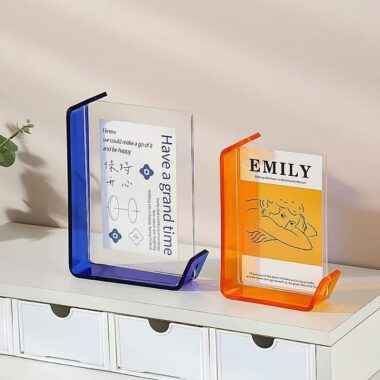 L-shaped double-sided transparent colored acrylic display frame