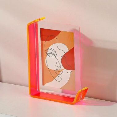 L-shaped double-sided transparent colored acrylic display frame