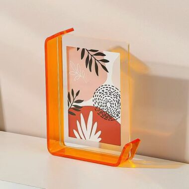 L-shaped double-sided transparent colored acrylic display frame