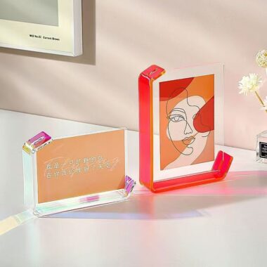 L-shaped double-sided transparent colored acrylic display frame