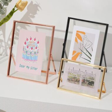 Luxury double-sided transparent metal frame for modern décor