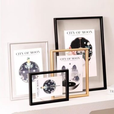 Luxury double-sided transparent metal frame for wall and desktop