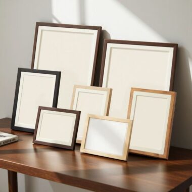 Custom minimalist multi-size solid wood picture frame design