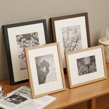 Custom minimalist multi-size solid wood picture frame design