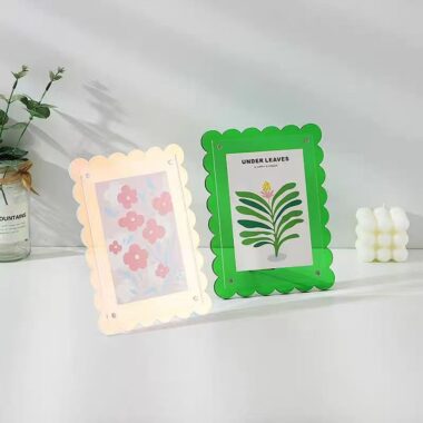 Modern transparent acrylic frame with creative colored edging