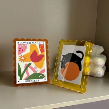 Modern transparent acrylic frame with creative colored edging