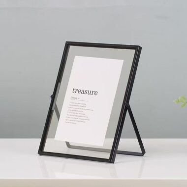 Modern double-sided transparent metal frame for luxury display