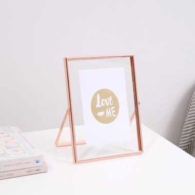 Modern double-sided transparent metal frame for luxury display