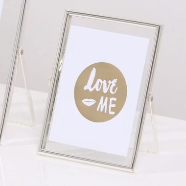 Modern double-sided transparent metal frame for luxury display