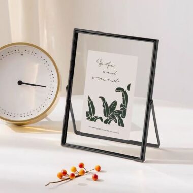 Modern double-sided transparent metal frame for luxury display